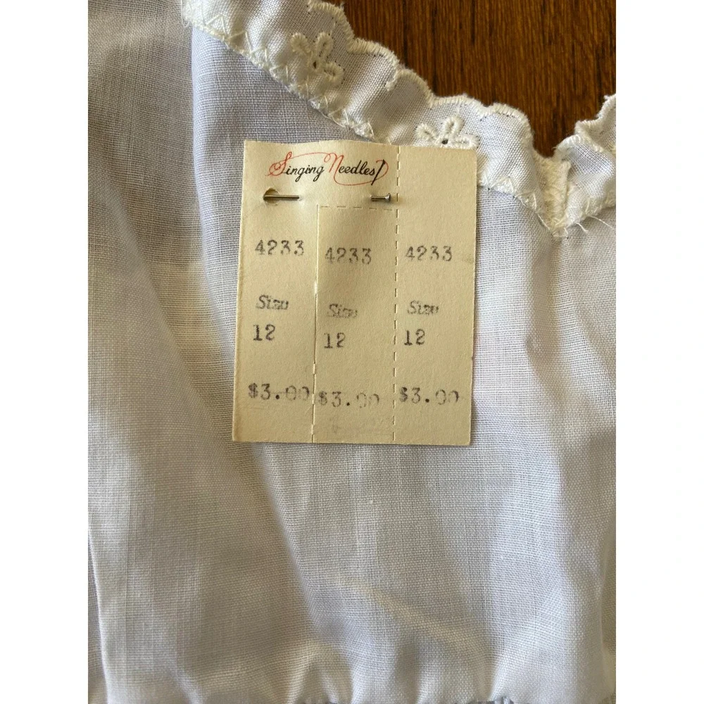 NWT Vintage‎ Singing Needles Girls Slip Petticoat Size 12 White